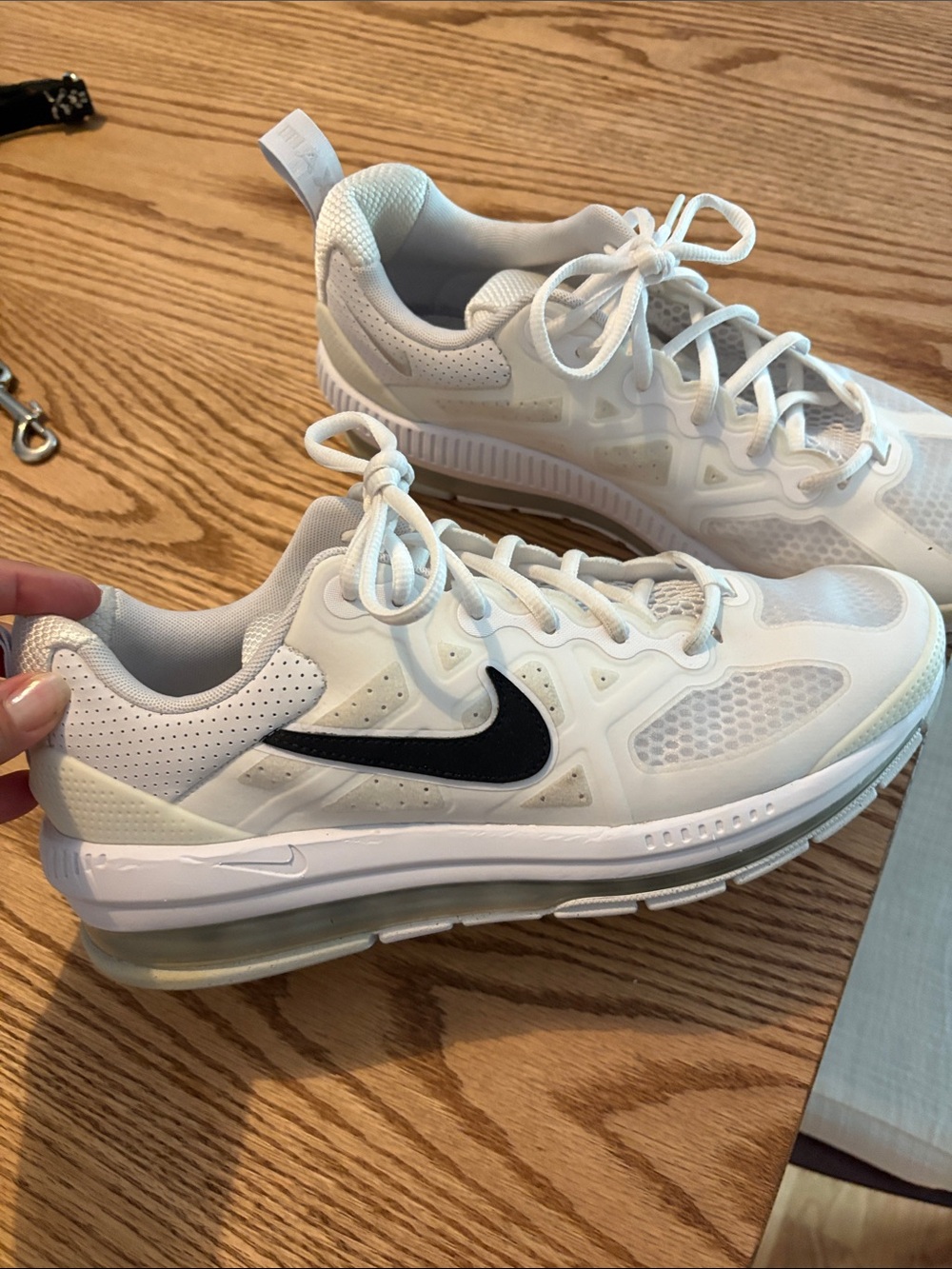 Nike men’s AirMax  White Sneakers with Black Swoosh